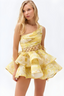 Daphne | Geblümtes One-Shoulder-Minikleid