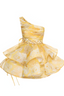Daphne | Geblümtes One-Shoulder-Minikleid