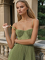 Hayley | Vestido Midi Sem Mangas com Corpete