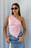 Jolie | One-Shoulder-Spitzenoberteil