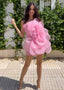 Bianca | Vestido Mini de Uma Alça com Estampa Floral