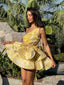 Daphne | Geblümtes One-Shoulder-Minikleid