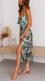 Myla | Vestido Midi de Cetim Floral com Fenda