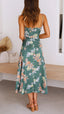 Myla | Vestido Midi de Cetim Floral com Fenda