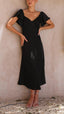 Nalani | Schulterfreies Maxikleid mit Schmetterlingsärmeln