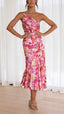 Sophie | Vestido Midi Floral de Um Ombro Só