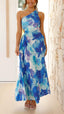 Madison | Geblümtes Plissiertes One-Shoulder-Maxikleid