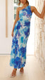 Madison | Geblümtes Plissiertes One-Shoulder-Maxikleid