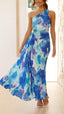 Madison | Geblümtes Plissiertes One-Shoulder-Maxikleid