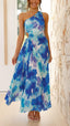 Madison | Geblümtes Plissiertes One-Shoulder-Maxikleid