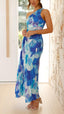 Madison | Geblümtes Plissiertes One-Shoulder-Maxikleid