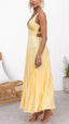 Lucy | Plissiertes Maxikleid mit V-Ausschnitt