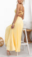 Lucy | Plissiertes Maxikleid mit V-Ausschnitt