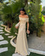 Kamara | Vestido Largo Plisado con Hombros Descubiertos
