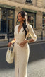 Darcy | Vestido Midi de Tricô com Decote em V