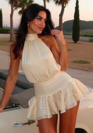 Gianna | Halter Lace Mini Dress