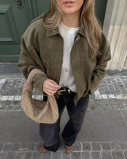 Kaori | Suede Textured Pilot Jacket