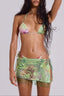 Alisson | Geblümtes Bikini-Set mit Perlen und Neckholder sowie Rock