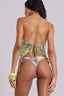 Alisson | Geblümtes Bikini-Set mit Perlen und Neckholder sowie Rock