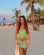 Alisson | Geblümtes Bikini-Set mit Perlen und Neckholder sowie Rock