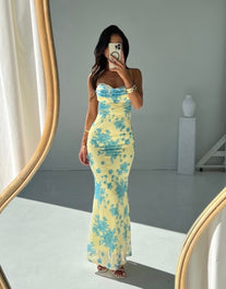 Indie | Ärmelloses Geblümtes Maxikleid