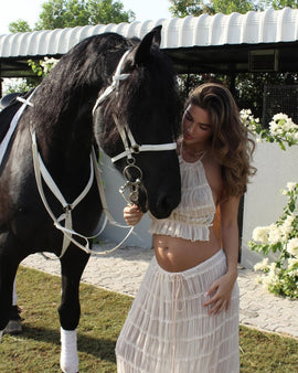Beatrice | Ciążowy Zestaw Boho z Falbankami