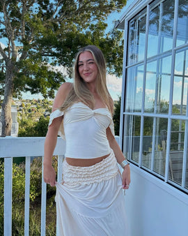 Paula | Set Con Top Monospalla Con Volant E Gonna Lunga