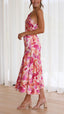 Sophie | Vestido Midi Floral de Um Ombro Só