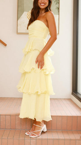 Kate | Vestido Longo com Babados em Camadas