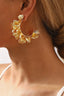 Hadley | Brincos em Forma de C com Design Floral