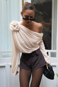 Morgan | One-Shoulder-Top mit Blume