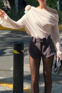 Morgan | One-Shoulder-Top mit Blume
